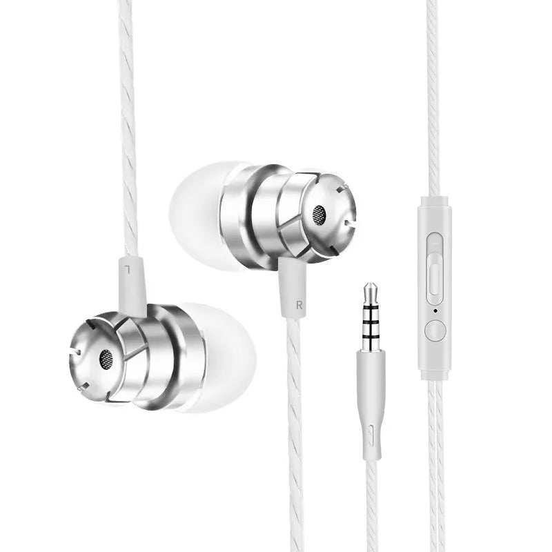 Metal turbo in-ear headphones with microphone and 3.5mm plug in various colours