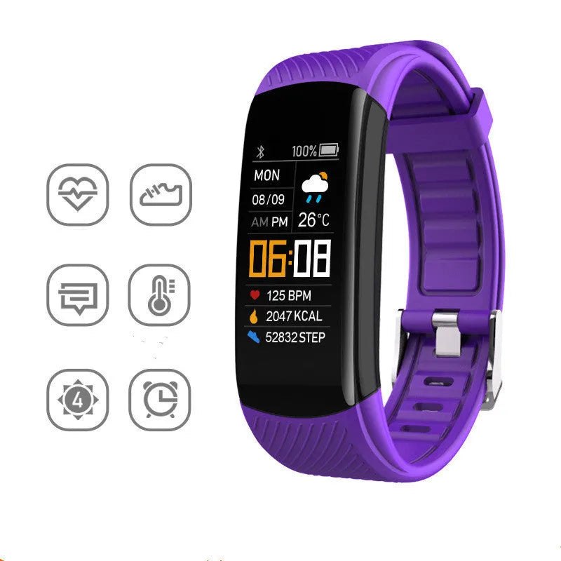 C5S model smart fitness bracelet with colour screen on a flexible TPU wrist strap