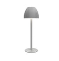 Modern dimmable USB rechargeable desk lamp with thin round base in black or white colour