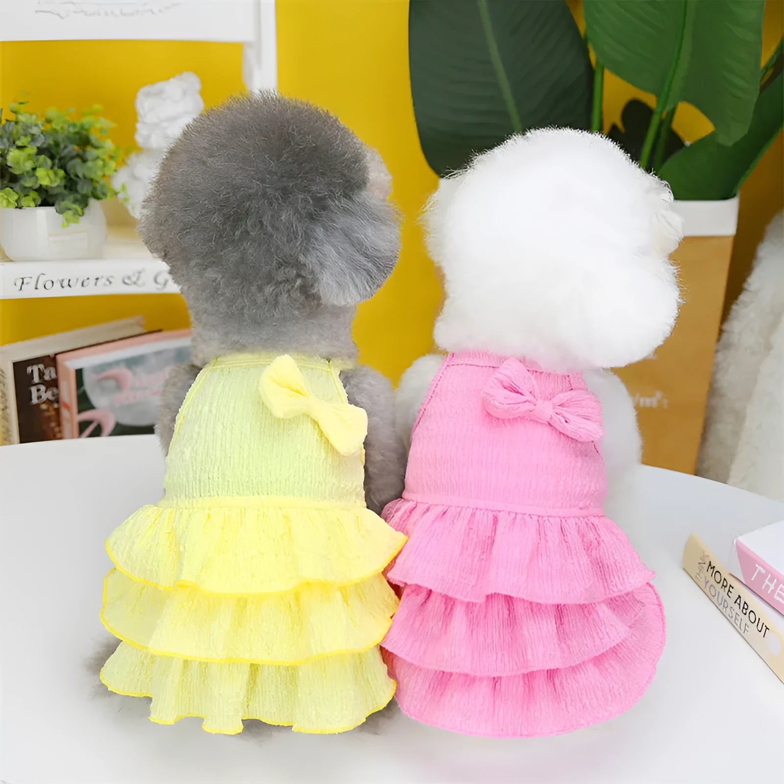 Candy layered skirt princess dress for small dogs in polyester fabric