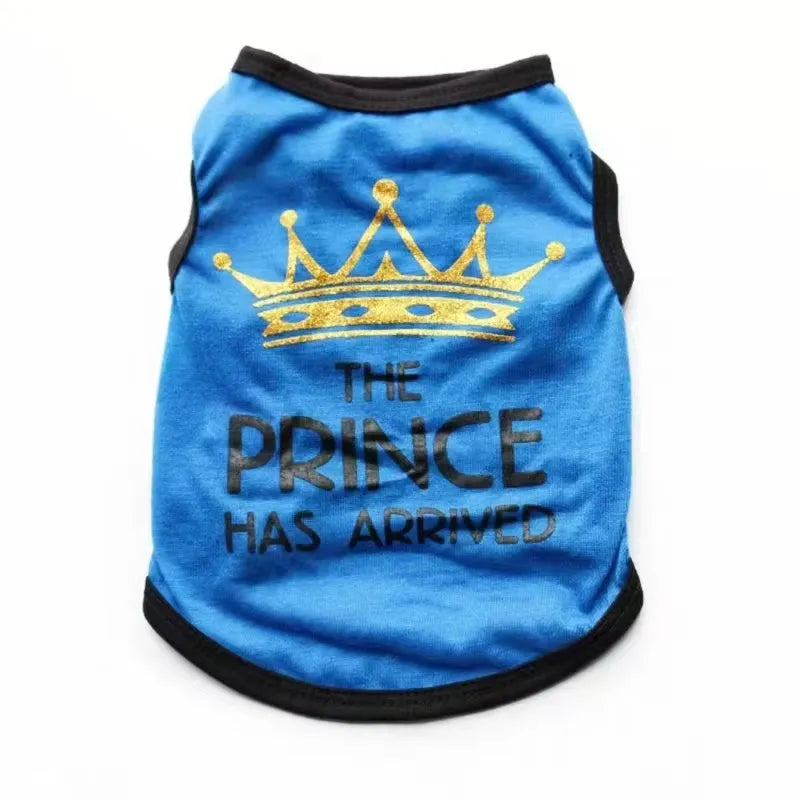 Cotton dog vest for spring and summer wear in casual style with colour options
