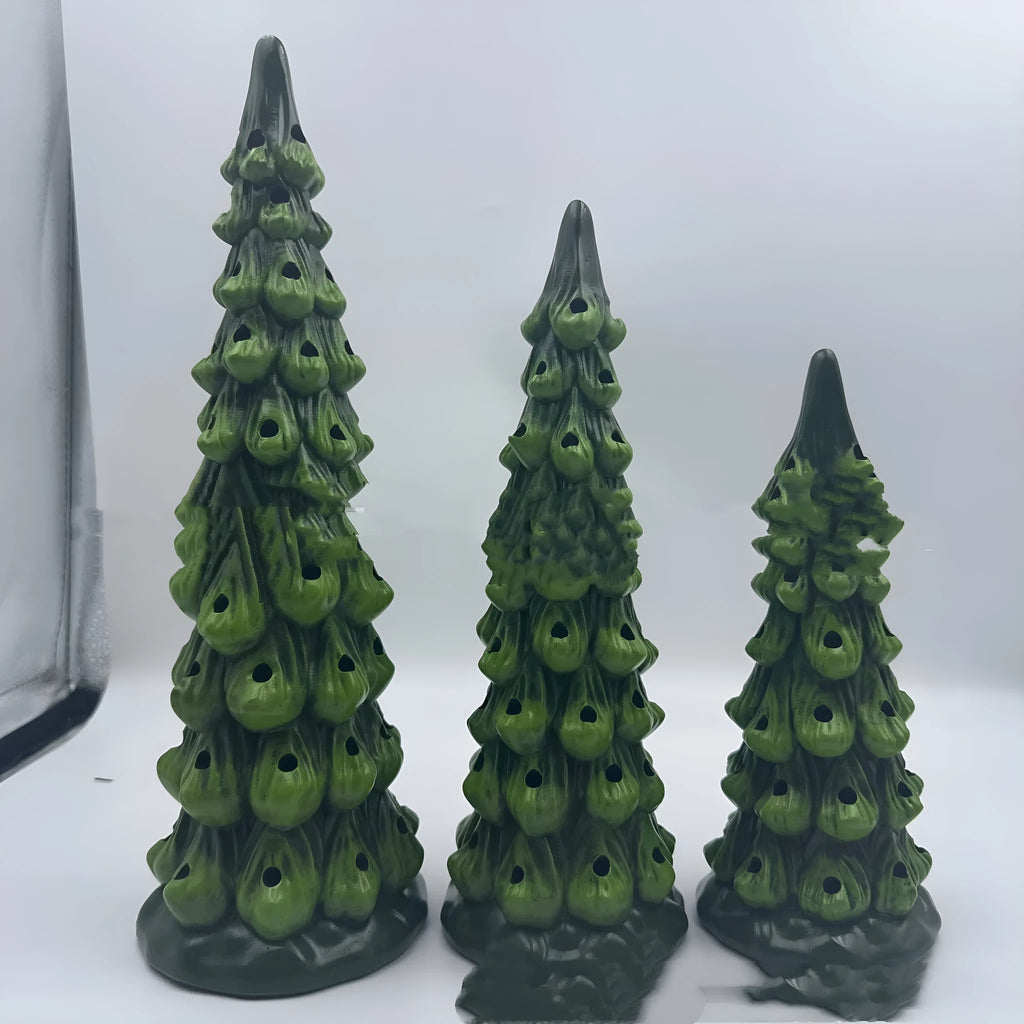 Resin Christmas tree decoration lights in European style with colour or warm light options