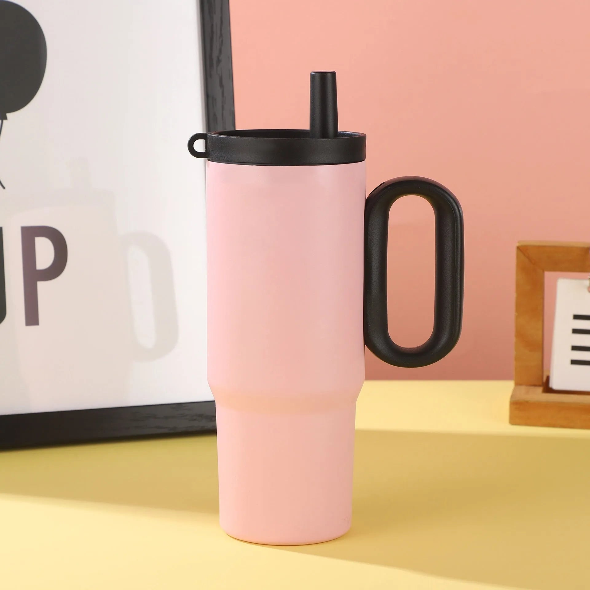 DIY Vitality 7-inch portable straw cup cooler with handle in multiple colour options