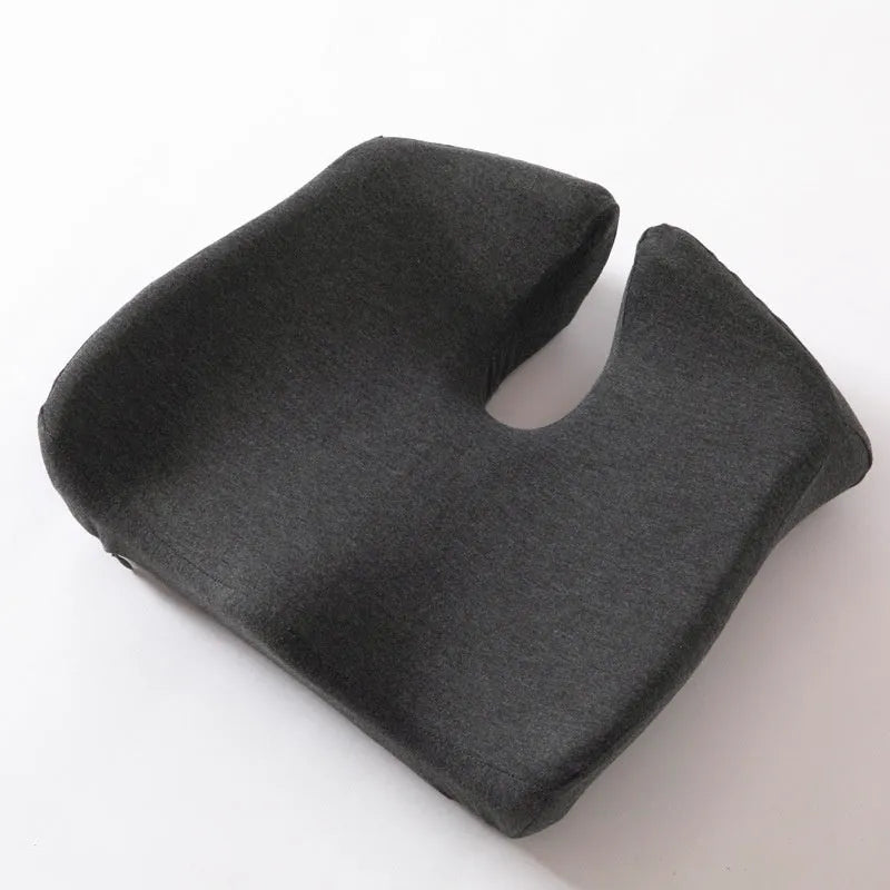 Memory foam office seat cushion measuring 36x40x11cm with solid-colour polyester cover