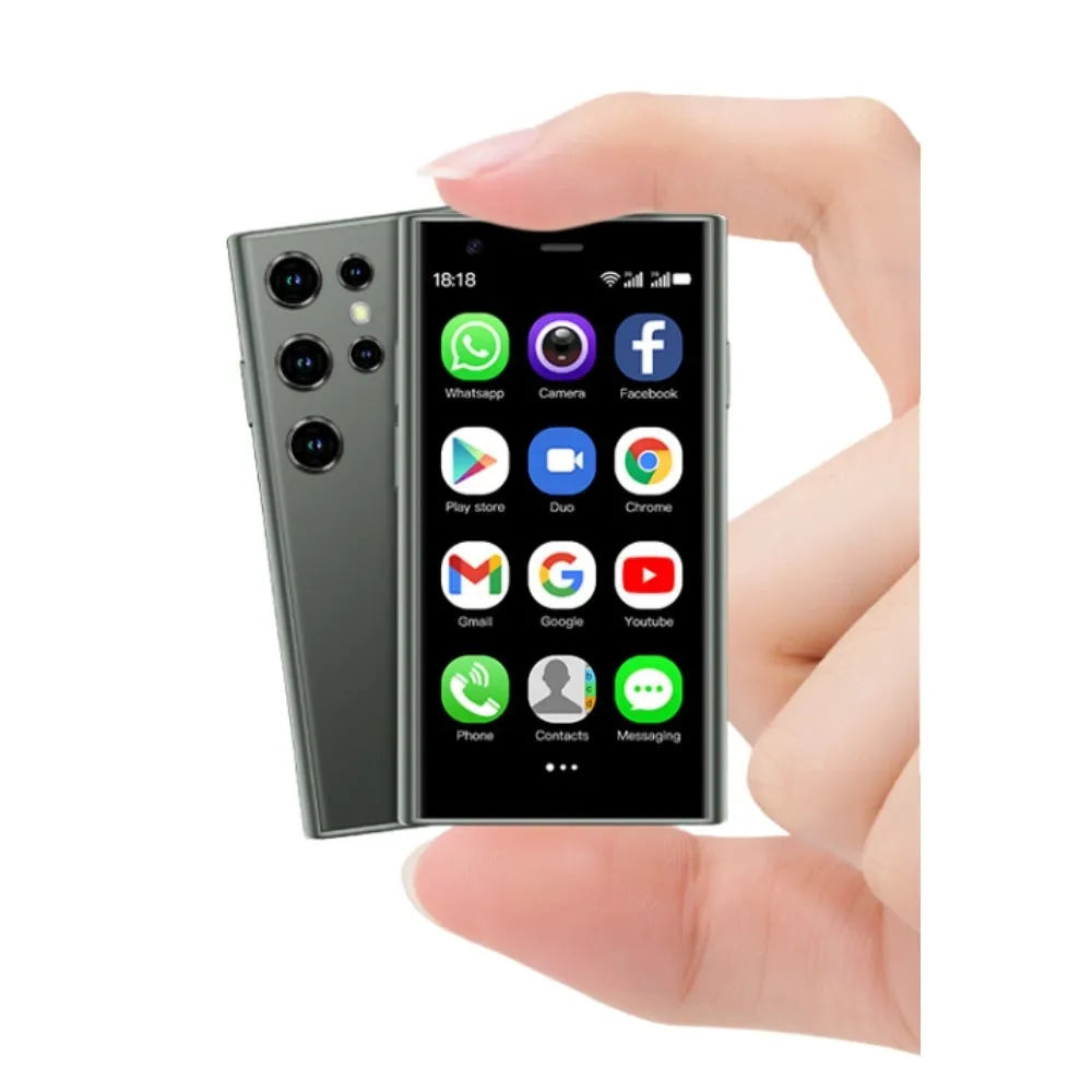 S23PRO XS15 mini Android smartphone in black, green or pink purple with 30cm screen and straight plate design