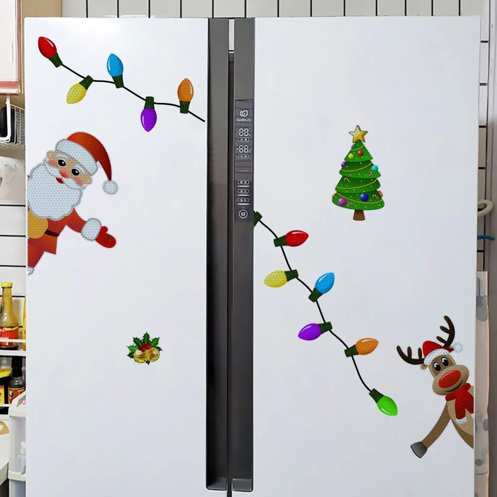 Medium Christmas elk reflective magnetic car decoration sticker in RFM025 six-thread colour