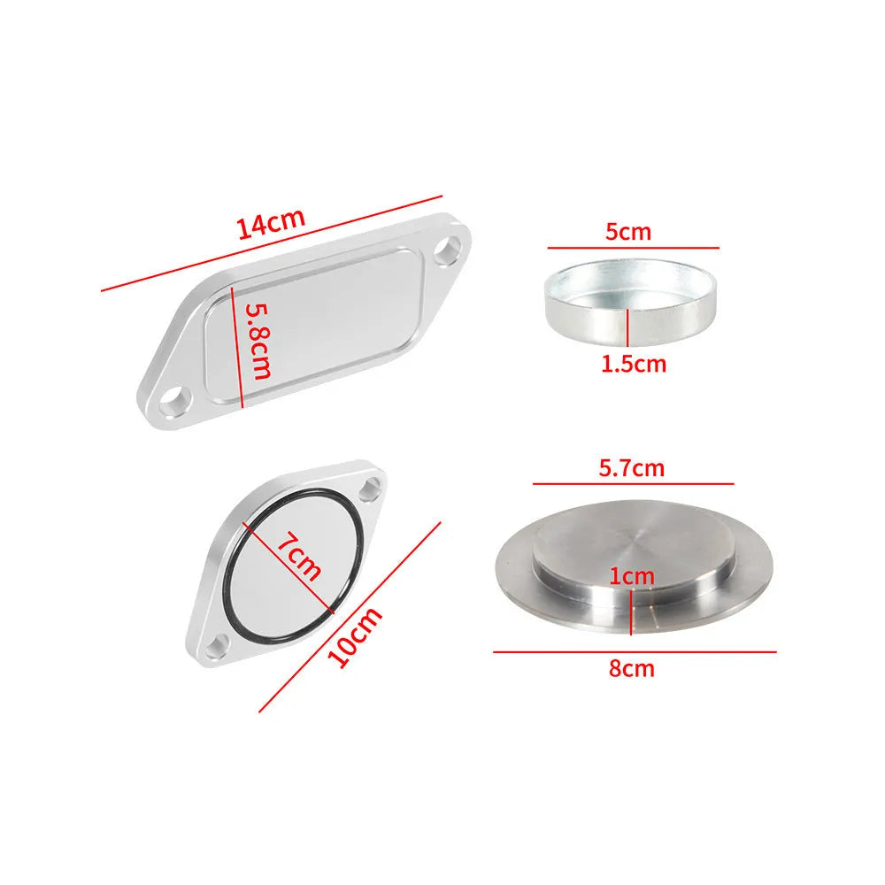 Silver aluminium alloy automotive valve cover for cooler exhaust gas recirculation systems.