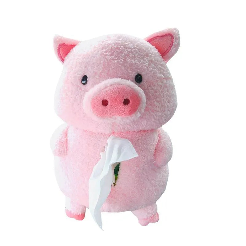 Plush cartoon car tissue box cover in lamb design for automotive and home decoration