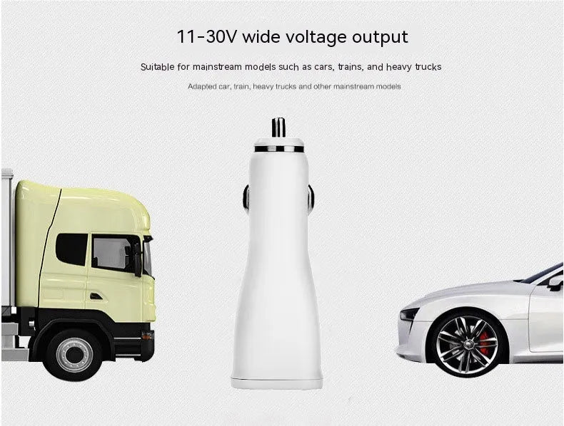 White QC30 single port USB car charger with QC2.0 fast charging for smartphones and tablets