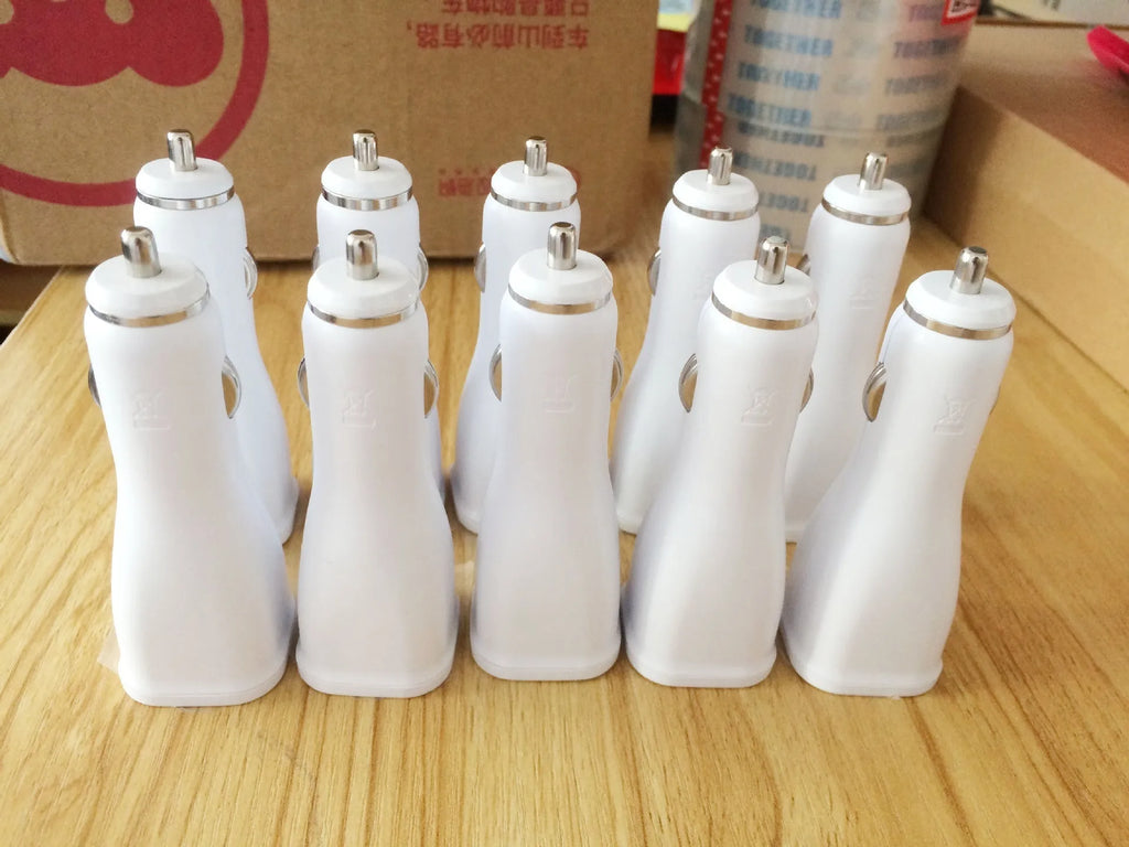 White QC30 single port USB car charger with QC2.0 fast charging for smartphones and tablets
