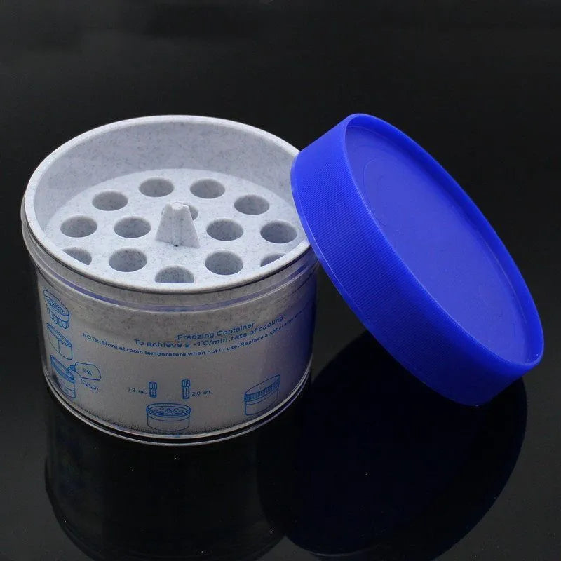 Orange metal and blue plastic gradient freezing cooling box for freezer cell recovery