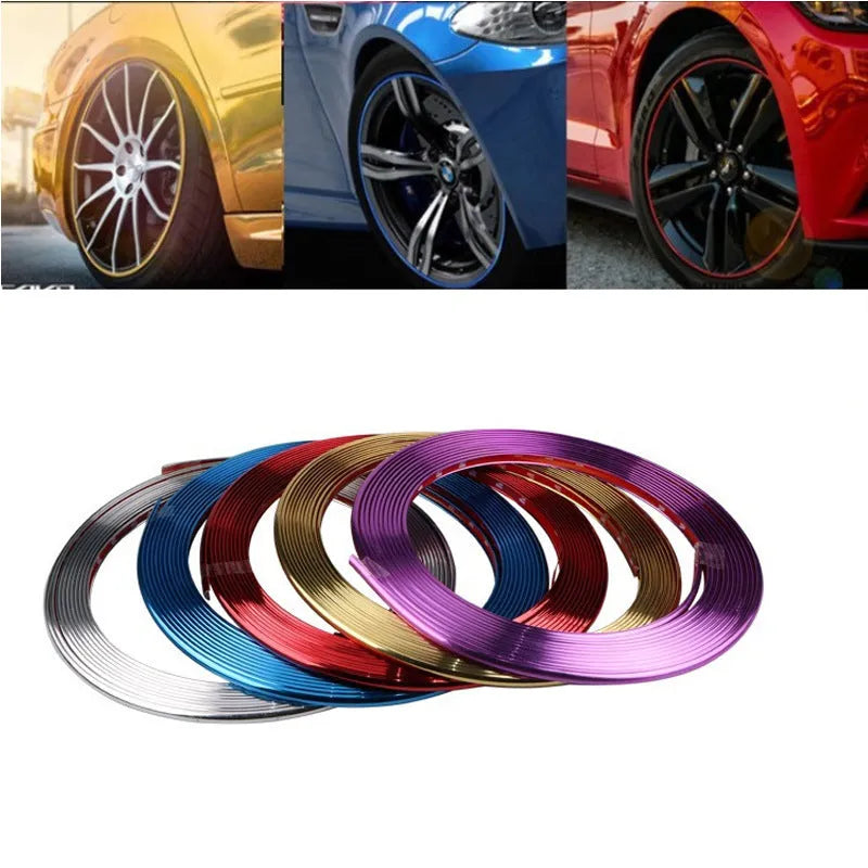 Electroplated purple PVC wheel trim roll for car alloy wheel decoration and protection