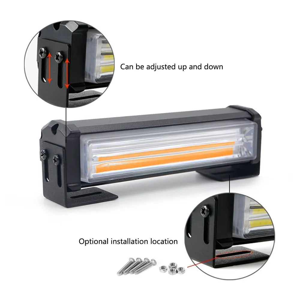 Yellow two middle net strobe warning light with aluminium alloy construction for vehicle emergency lighting