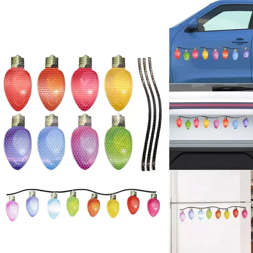 Christmas light bulb reflective magnetic paste set with white honeycomb material