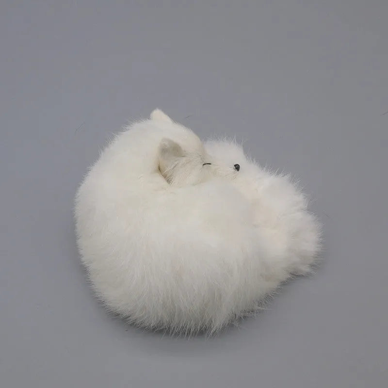 Artificial white fox fur decoration measuring 15cm long for car and home use