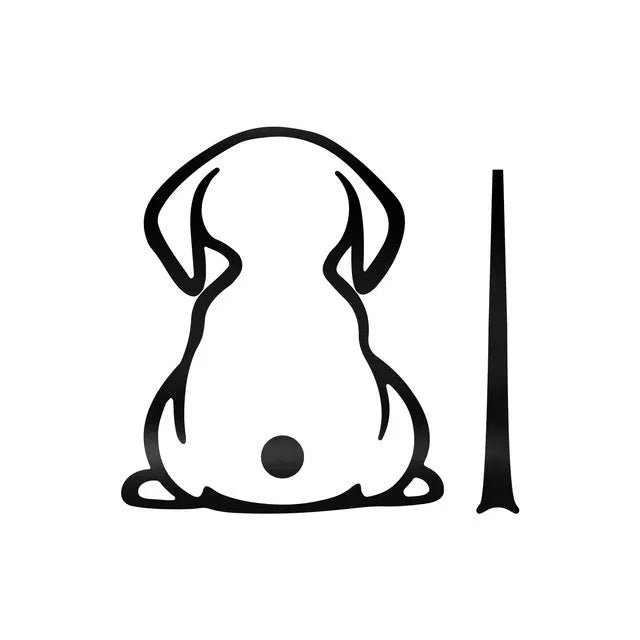 Vinyl car sticker with cartoon cat design for rear window wiper shadow area.