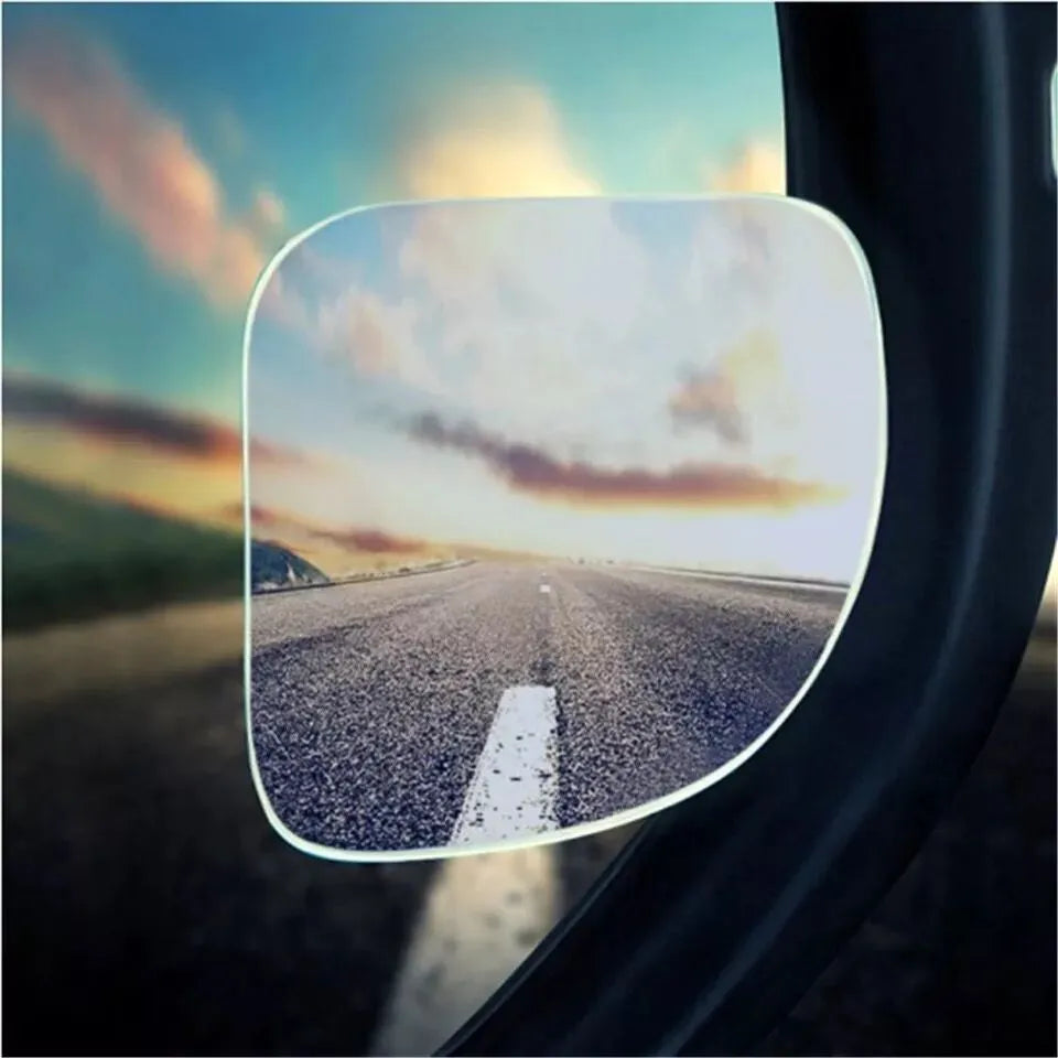 White glass car blind spot mirror with 360-degree adjustable mounting