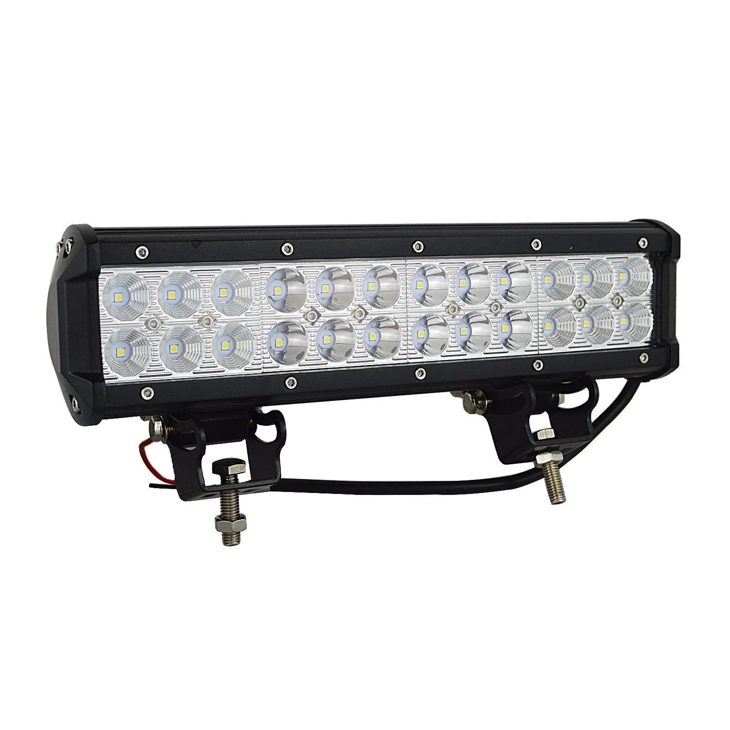 Black aluminium alloy LED roof light with double-row design for off-road vehicles
