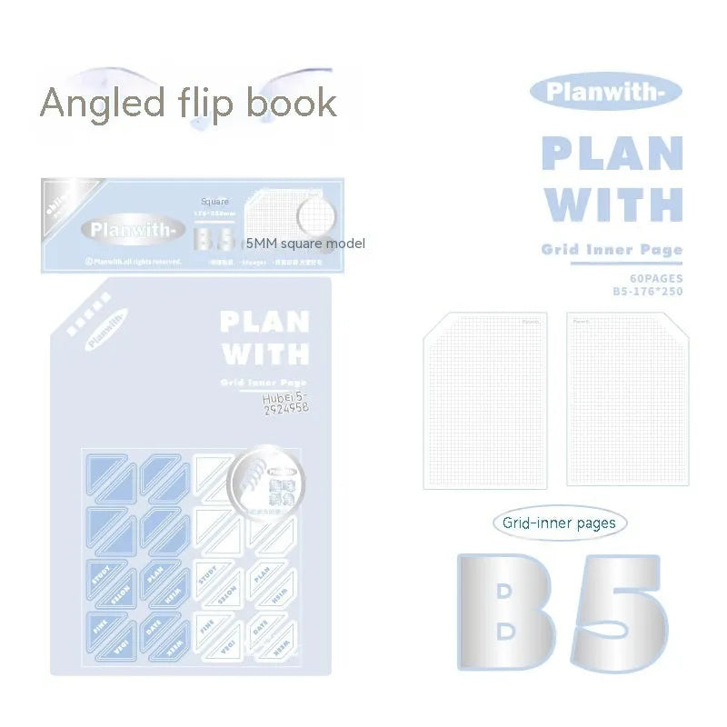 Oblique angle binding artsy ins style salt series draft notebook in A5 and B5 sizes