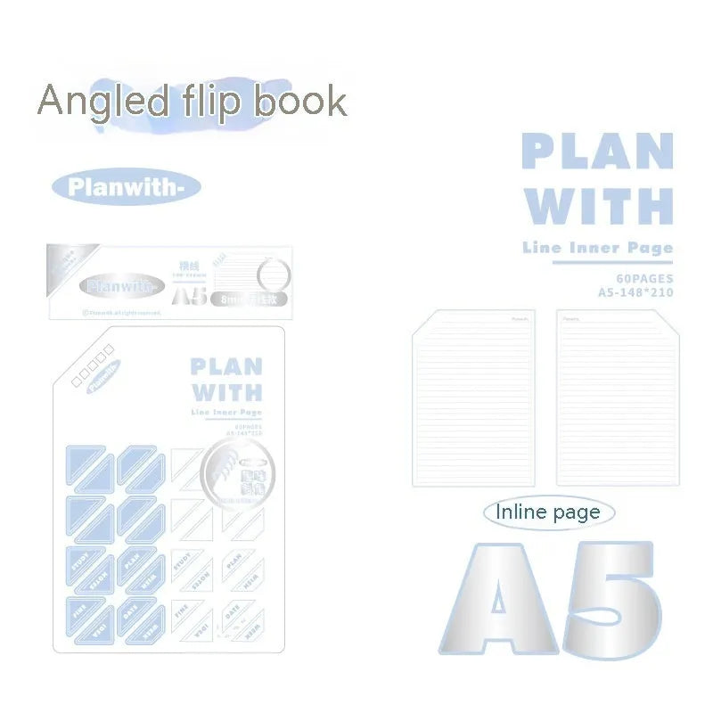 Oblique angle binding artsy ins style salt series draft notebook in A5 and B5 sizes