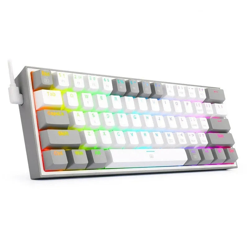 K617 wired mechanical keyboard with RGB backlighting and white pink dual-colour keycaps