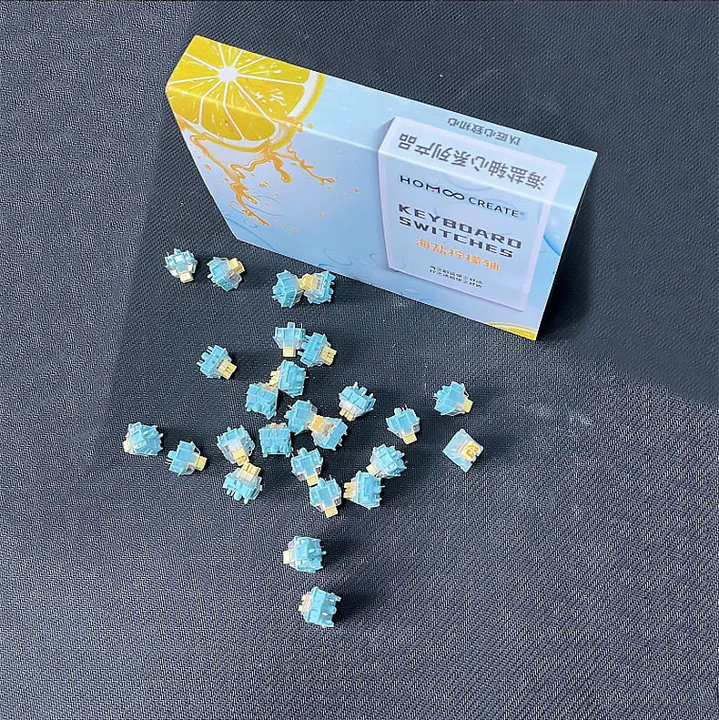Tiger Mo Sea Salt Lemon PRO mute keyboard shaft stabilisers, set of 36 pieces.