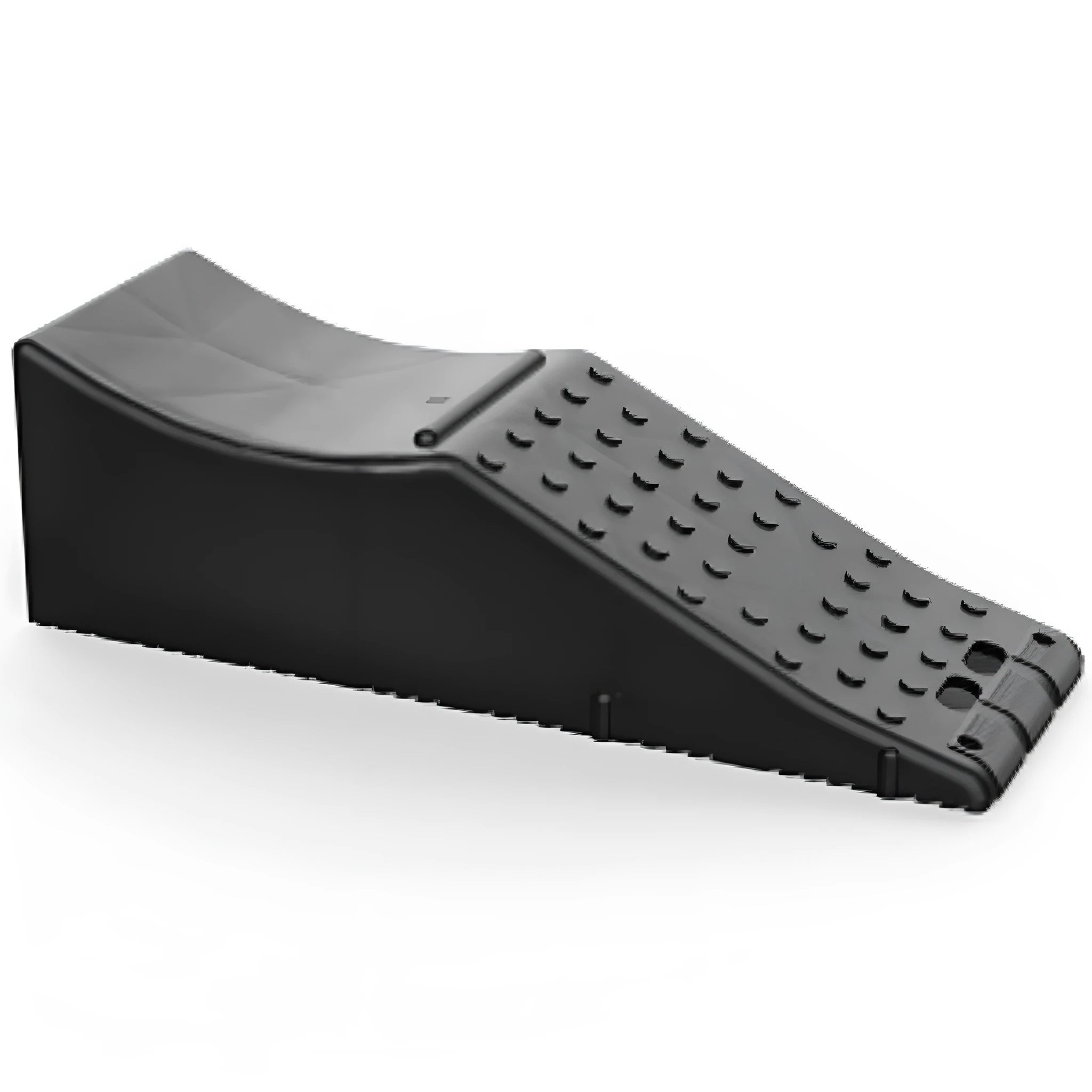 Black car seat protection pad with non-slip rubber base measuring 55 by 44 by 33 centimetres