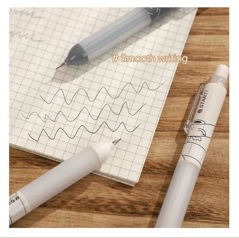 0.5mm automatic pencil with cloud grip pattern on plastic barrel in black and white colour options