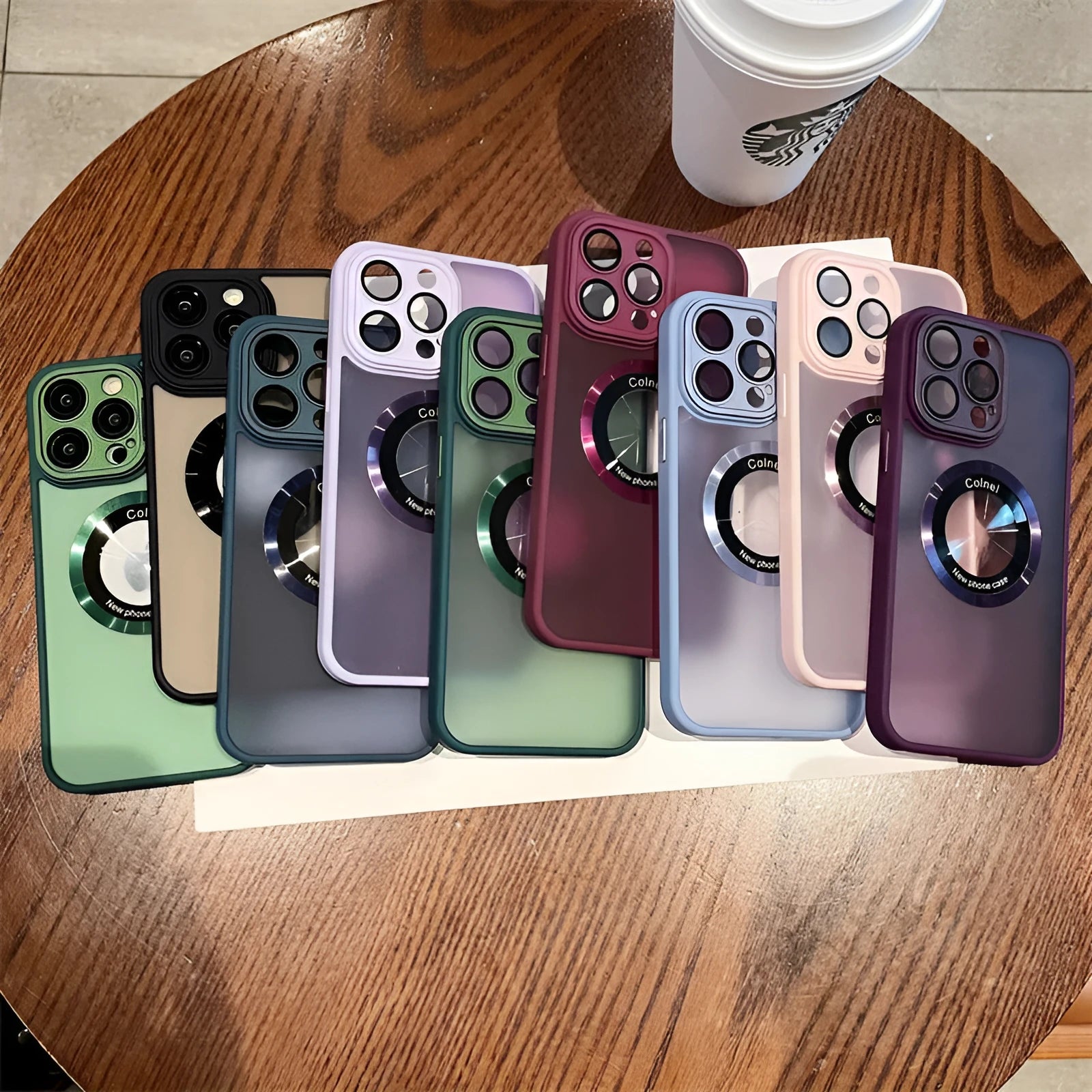 Frosted PC magnetic phone case for iPhone 15 in dark purple colour with slim profile