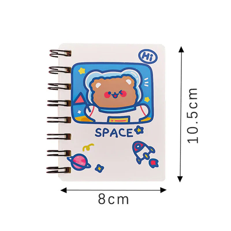 Astronaut series flipper notebook with compact 10.5x8cm size and space-themed cover designs