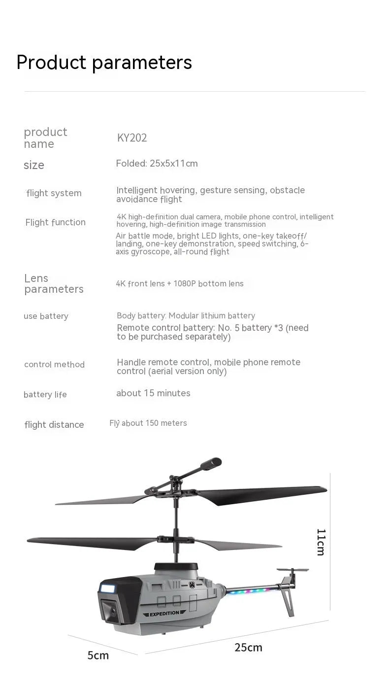Heifeng Reconnaissance UAV toy helicopter with obstacle avoidance feature and gesture controls