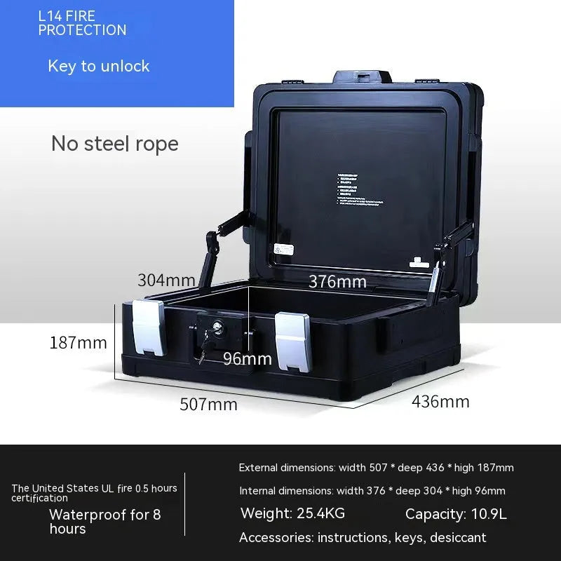 L12 mechanical portable password safe with combination lock for document storage