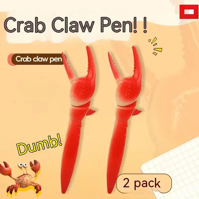 Colourful cartoon crab novelty ballpoint pen with a pressable fidget clip.
