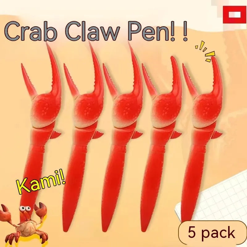 Colourful cartoon crab novelty ballpoint pen with a pressable fidget clip.