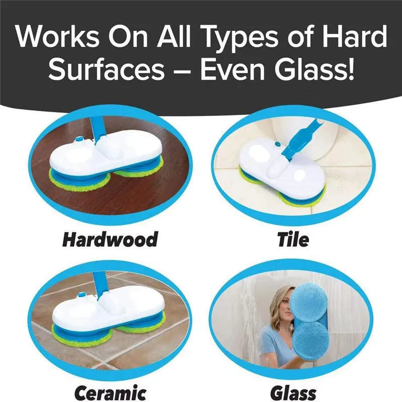 Wireless handheld electric mop with USB charging port and rotating cleaning head