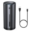 Black car diffuser humidifier with USB cable for air purification and aromatherapy