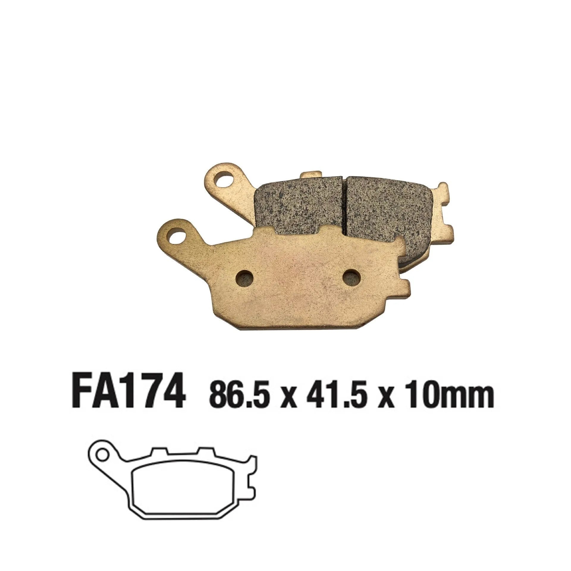 Rear motorcycle brake pads for Honda CBR954RR, sintered asbestos-free material