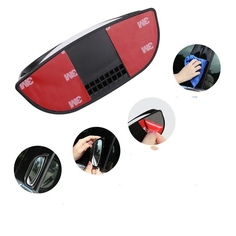 Universal wide angle rearview mirror with two-row mirror surface and ABS construction
