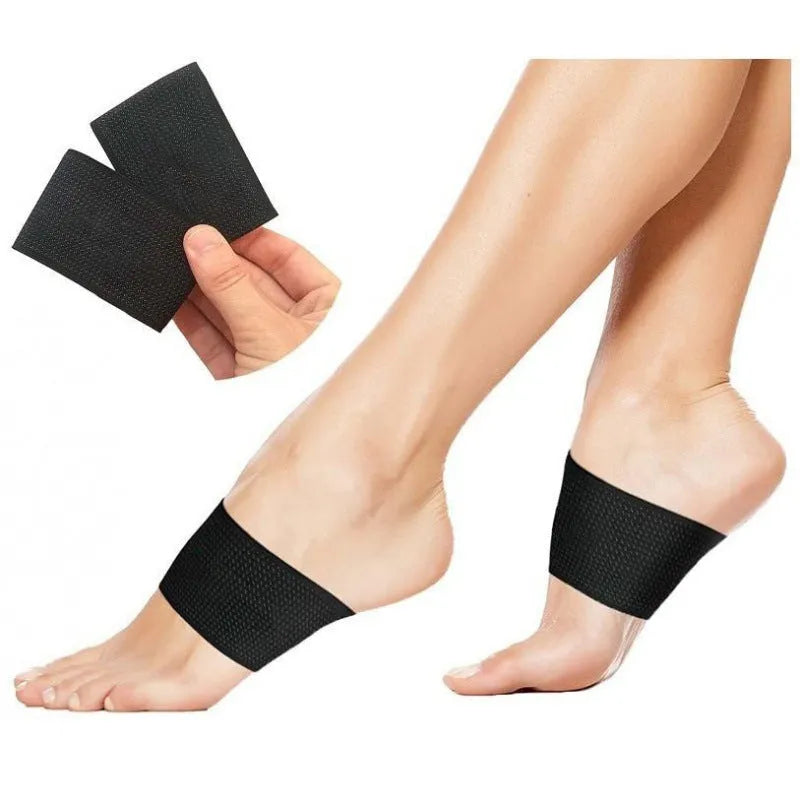 Elastic flat foot support bandage with heart pad design for arch reinforcement