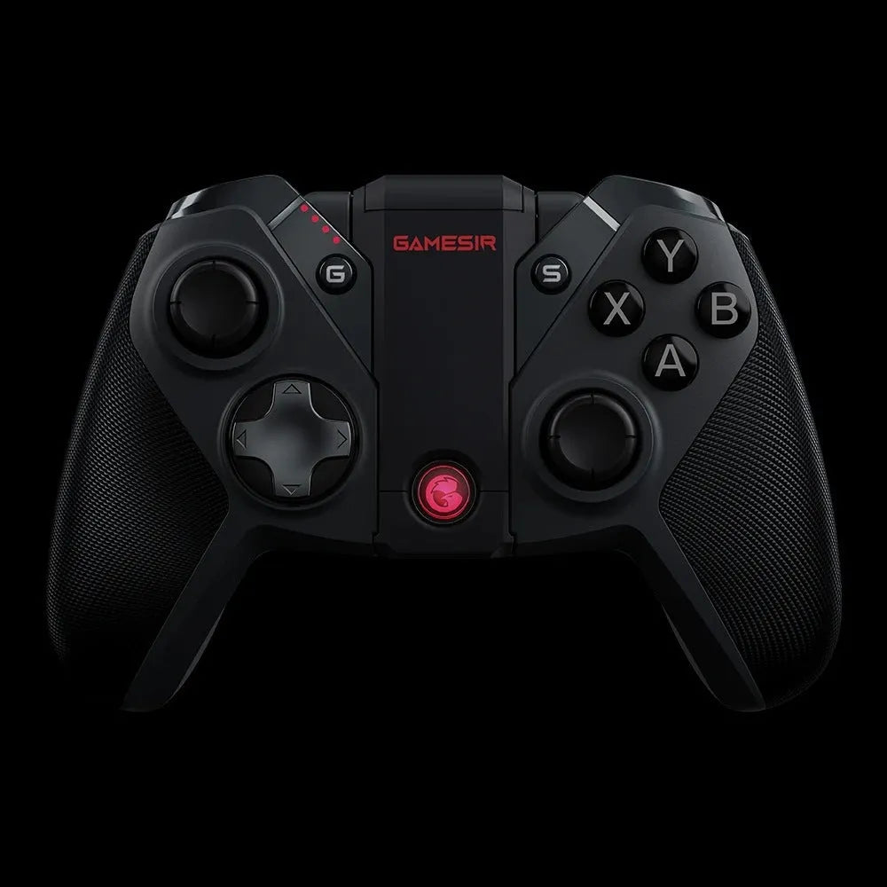 Black game console handle with Type-C connector and vibration function.