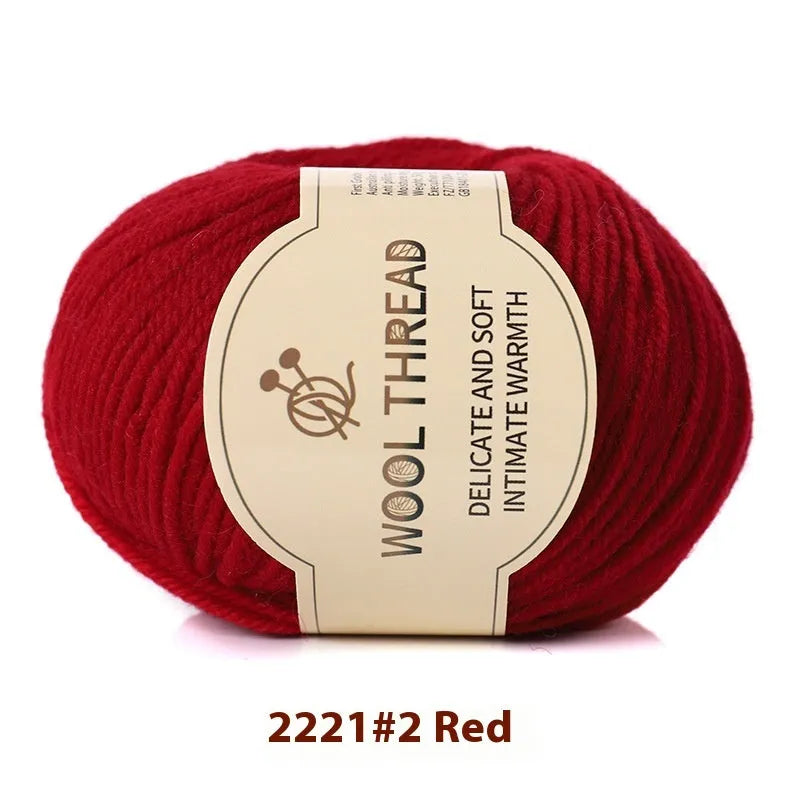 Hand-knitting wool thread in multiple colours for baby garments on size 10 needles