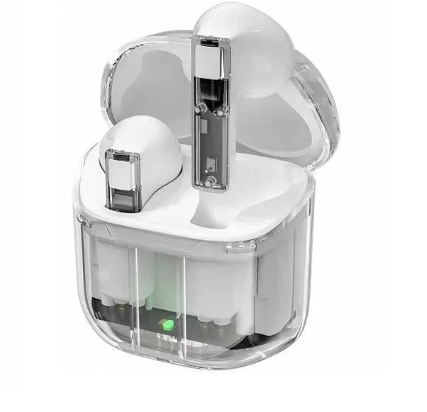 Transparent space capsule case true wireless Bluetooth headset with digital display screen