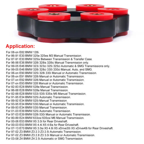 Red polyurethane and aluminium BMW drive shaft connecting plate bracket for E46 E36 E30 models
