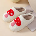 Plush cartoon love style slippers with round toe design and PVC sole