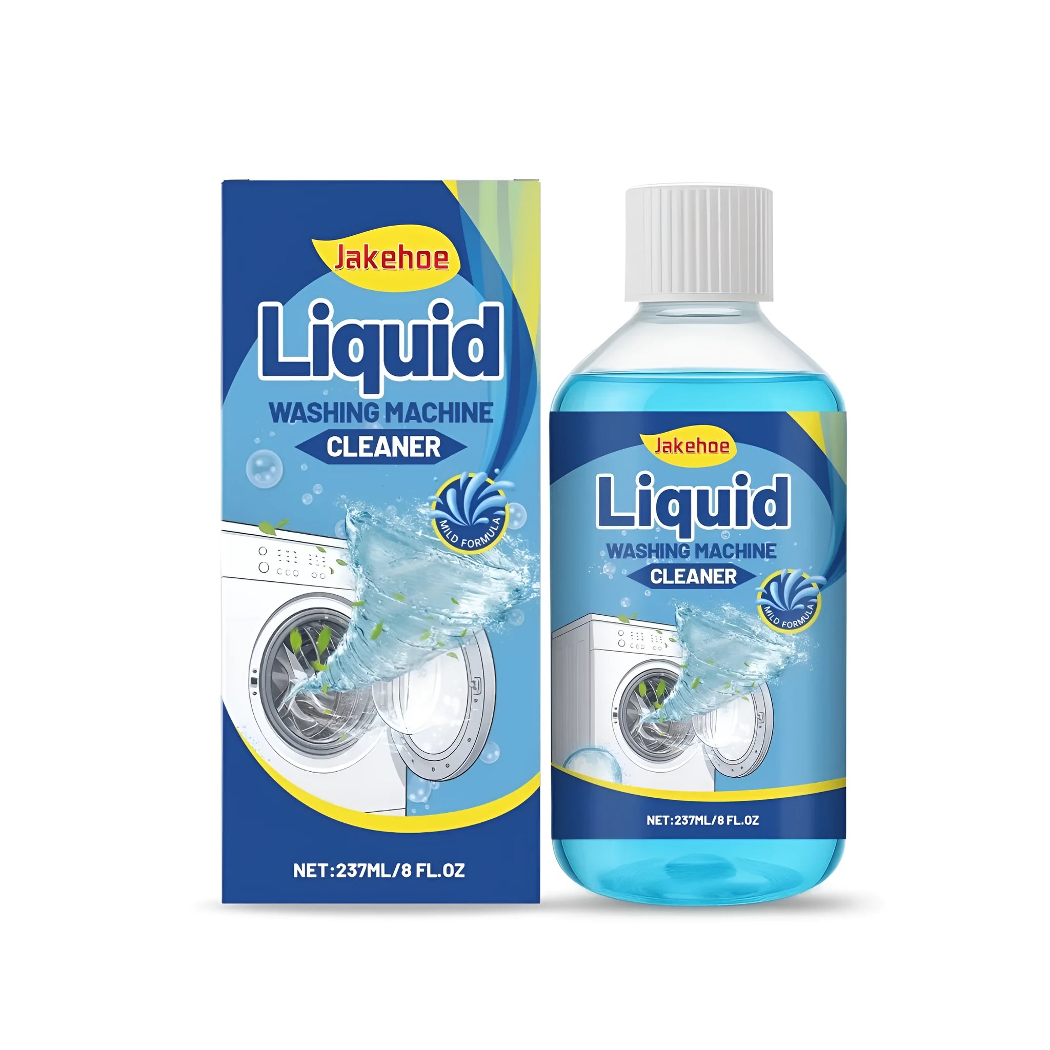 237ml bottle of liquid washing machine cleaner with ingredient label showing sodium lauryl polyether sulfate