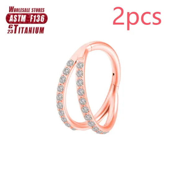 F136 titanium alloy fork nose ring body jewellery in multiple colours and sizes