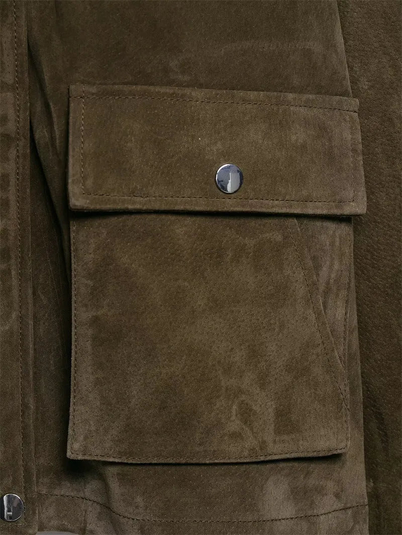 Women's PU leather jacket in regular fit with Japanese Korean casual styling