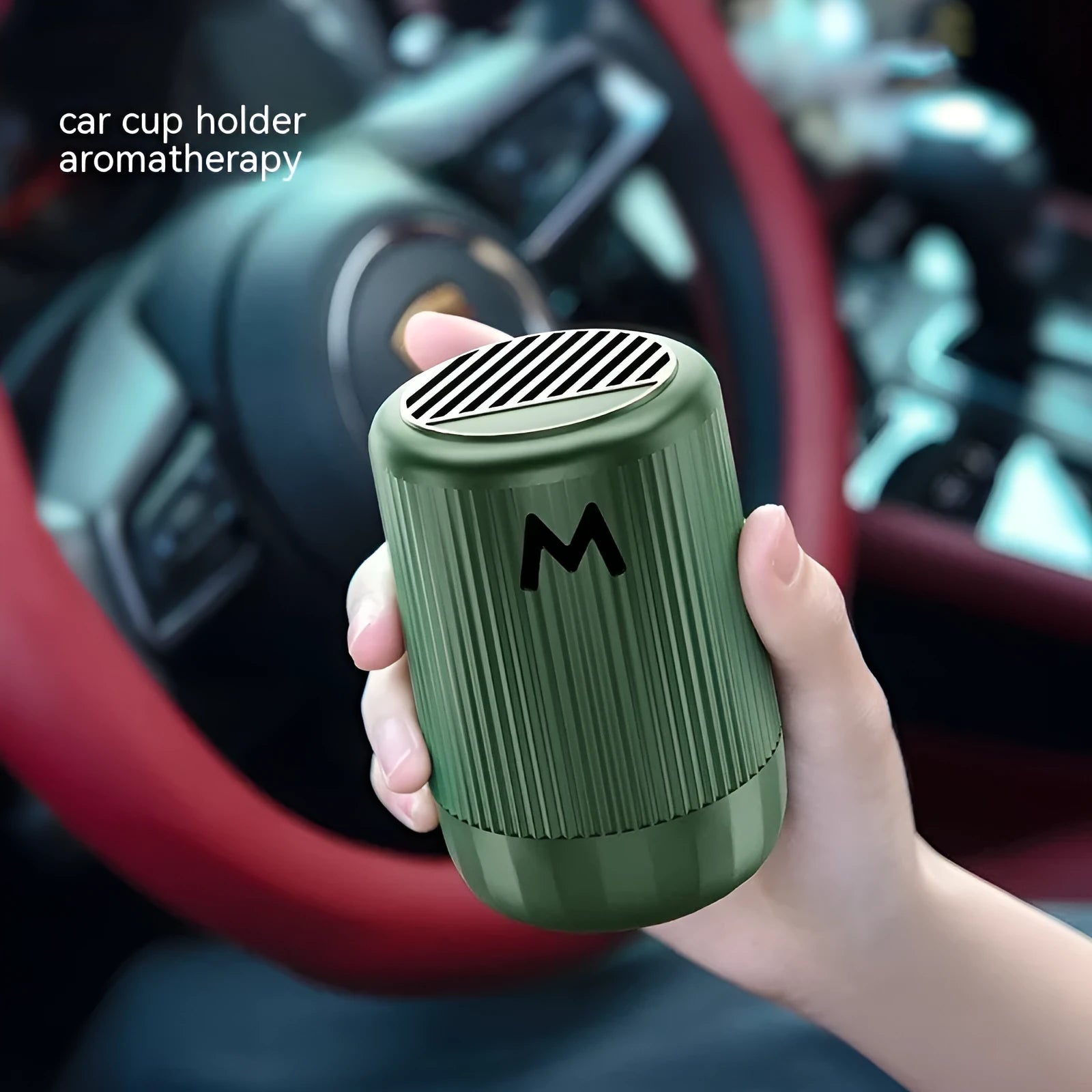 Solid car aromatherapy decorative cup measuring 10x6 cm with choice of four scents