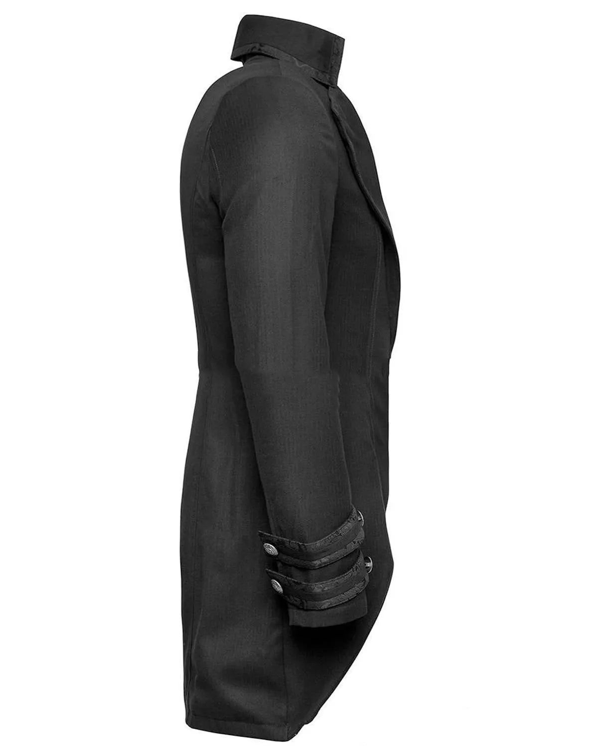 Black Victorian morning gown jacket for men's Gothic cosplay clothing