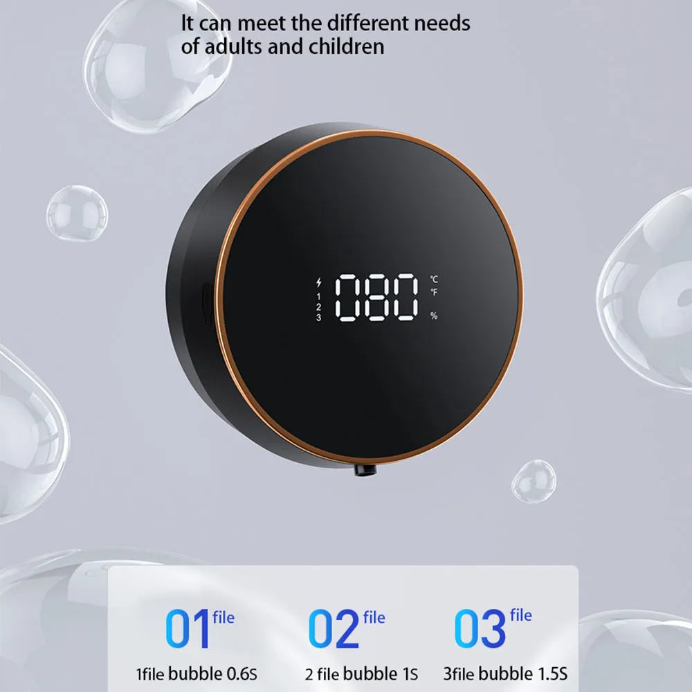 Smart auto sensing foam dispenser with USB charging port in black or white colour wall mounted